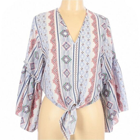 Lavender Fields Flare Sleeve Peasant Blouse - Picture 1 of 3